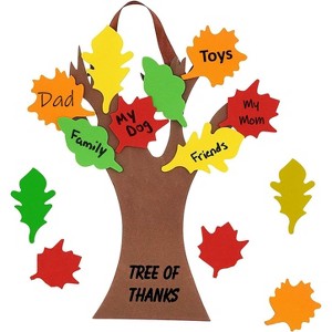 4E's Novelty Thankful Tree Craft Kit 12-Pack, Foam, Self-Adhesive - 11” Gratitude Tree Kit With Leaves To Write On, Perfect for Kids Ages 4-8 - 1 of 4