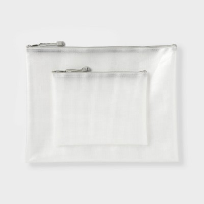 Legal & Accessory Size Zip Pouches Gray 2pk - up&up™