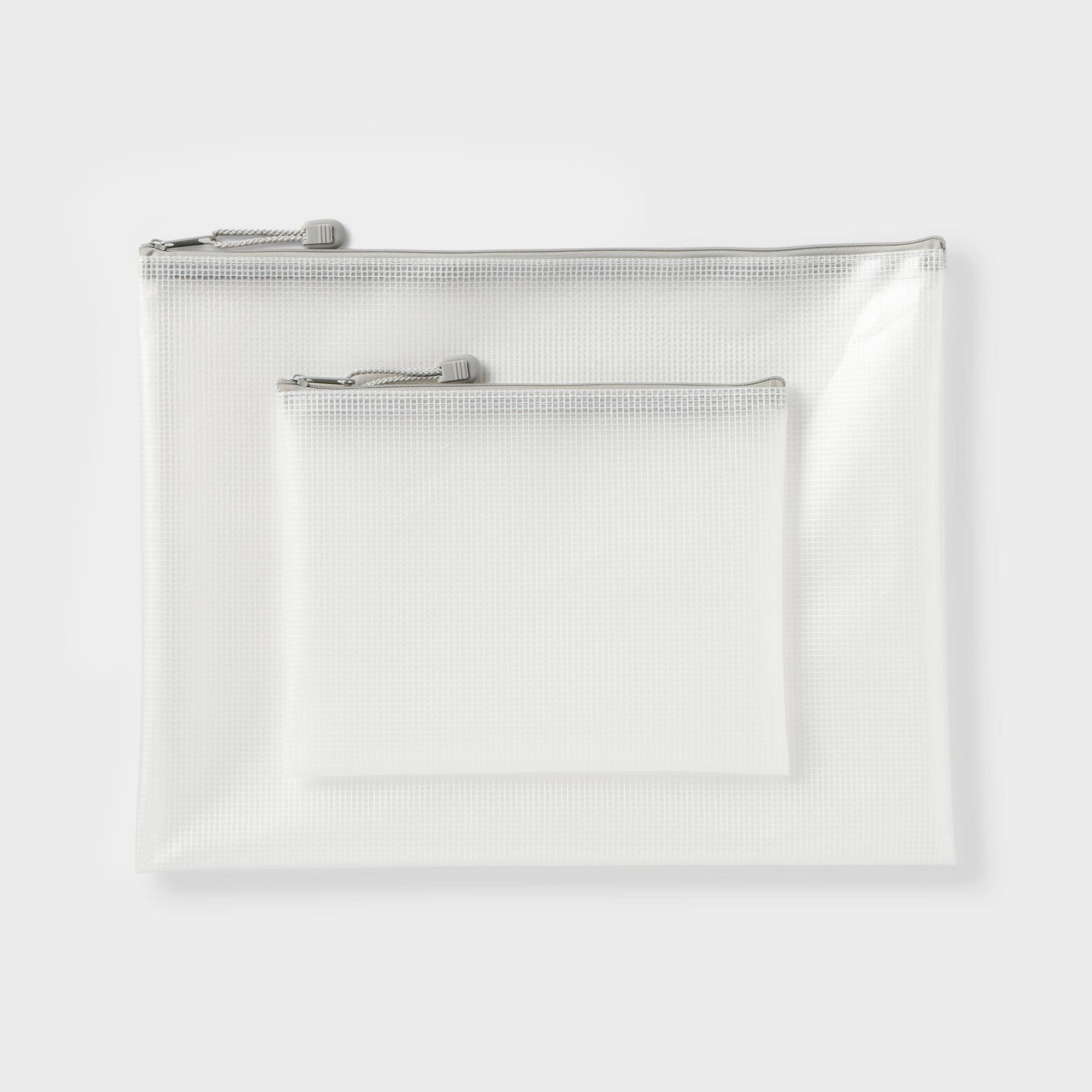 Legal & Accessory Size Zip Pouches Water-Resistant &  Gray Zipper 2pk – up&up™