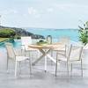 Decksplore 5-Piece Outdoor Patio Dining Set with Round Teak Table & 4 Sling Armchairs Outdoor furniture for Relaxing & Entertaining - 3 of 4