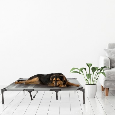 Gray Elevated Portable Pet Bed with Nonslip Feet