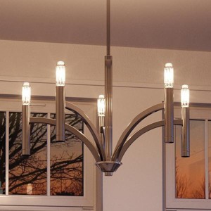 Urban Ambiance Luxury Modern Modern Chandelier,  15-5/8"H x 25"W,  Polished Nickel Finish, UHP2274 - 1 of 4