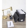 Bigso John Fiberboard Label Frame Desktop File Storage Box - Document Organizer for Paperwork - Hanging File Box w/ Lid - 7.4″x13″x10.4″ - 2 of 4