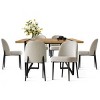 7-Piece Modern Dining Set for 6,Rectangular Wood Dining Table & 6 Upholstered Linen Armless Dining Chairs for Dining Room,Farmhouse-Maison Boucle - 2 of 4