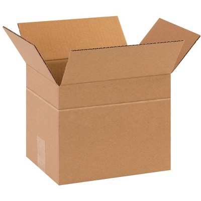 The Packaging Wholesalers Multi-Depth Corrugated Boxes 10" x 8" x 8" Kraft 25/Bundle BS100808MD