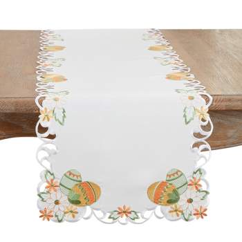Saro Lifestyle Embroidered Easter Eggcellent Table Runner