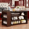 Gulches 55" Kitchen Island with Storage, Farmhouse 5-Tier Stationary Island Table with 5 Shelves, Wood Coffee Bar Table Storage Cabinet - 4 of 4