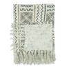 Saro Lifestyle Saro Lifestyle Mudcloth Design Throw Blanket, White, 50"x60" - 2 of 4