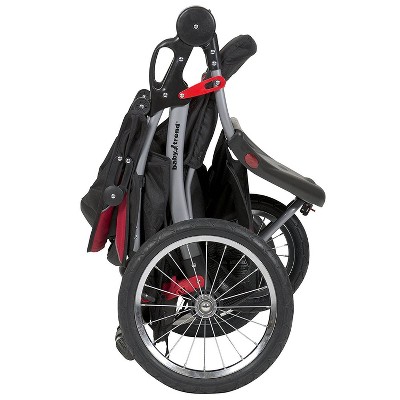 Centennial Red and Black Double Jogging Stroller with Swivel Wheels