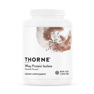 Thorne Whey Protein Isolate - NSF Certified for Sport - Chocolate Flavored - 31.9 Ounces - 30 servings