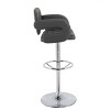 Set of 2 Adjustable Counter Height Barstools with Armrests Dark Gray - CorLiving: Bonded Leather, Swivel, Gas Lift - 4 of 4
