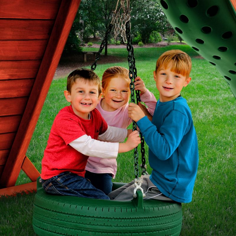 Gorilla Playsets 360° Turbo Tire Swing with Spring Clips, Swivel, and Coated Chains, 5 of 8