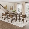 Christopher Knight Home Cole 7pc Modern Rattan and Rubberwood Upholstered Dining Set Beige/Walnut - 2 of 4