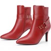 BLISSFUL STEP Pointed Toe with Buckle Dressy Stiletto Heel Ankle Booties for Women - 2 of 4