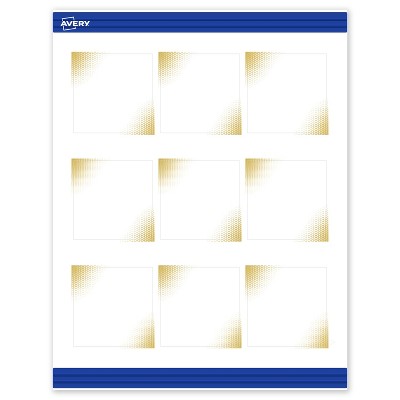 Avery Square Business Cards, Gold Blush Pattern, 2.5" x 2.5"
