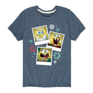 Boys' - SpongeBob SquarePants - Christmas Photo Collage Short Sleeve Graphic T-Shirt - 1 of 4