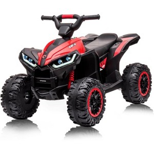 12V Kids Ride On ATV,Battery Powered Electric Four Wheeler with Music, Led Lights, High/Low Speed Modes - 1 of 4