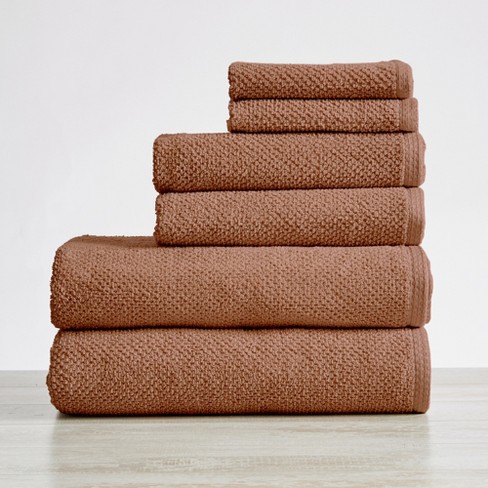 100% Cotton Quick Dry Popcorn Textured Bath Towel Set (washcloths (12-pack),  Clay) - Great Bay Home : Target