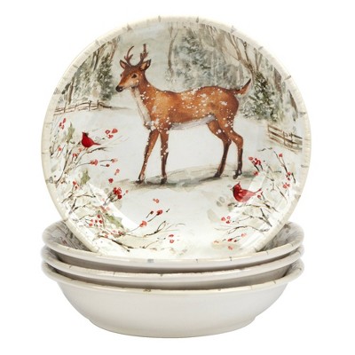 Set of 4 Winter's Walk Dining Soup Bowls - Certified International