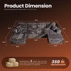 XIZZI U-Shaped Plush Compression Sofa Set w/ Dual Chaises, 28" Deep Seating & 11" Wide Armrest, No Assembly Needed Sectional Sofa in Beige/Black/Gray - 3 of 4