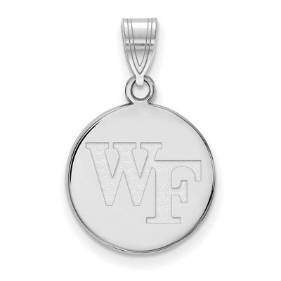Black Bow Jewelry 10k White Gold Wake Forest Demon Deacons NCAA Medium Pendant
