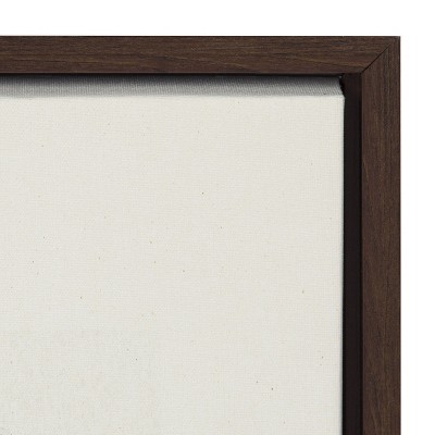 Japandi Blue Abstract Canvas Print with Walnut Frame, 18x24