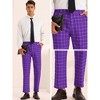 Lars Amadeus Men's Slim Fit Business Tapered Checked Printed Dress Trousers - 4 of 4