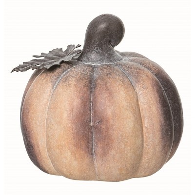 Transpac Terracotta 5.91 in. Brown Autumn Gradient Transition Pumpkin