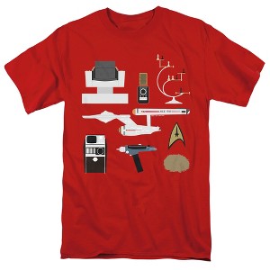 Star Trek Tos Gift Set Adult T-Shirt Red - 1 of 4