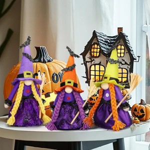 Halloween Decorations - Halloween Decor - 3PCS Witch Plush Gnomes - Cute Hocus Pocus Decorations for Home, Indoor, Office, Table, Party Clearance - 1 of 4