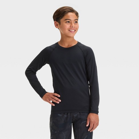 Boys black long sleeve top best sale