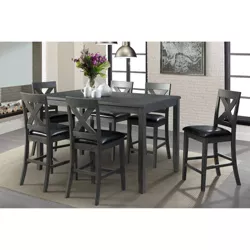 7pc Alexa Counter Height Dining Set Brown - Picket House Furnishings