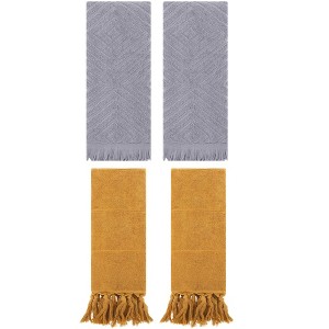 REGALWOVEN 4 Packs Cotton Soft and Absorbent Bathroom Turkish Hand Towels with tassel - 1 of 4