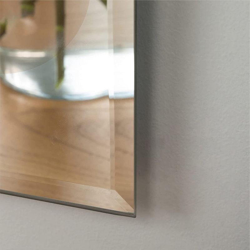 Hamilton Hills 24" x 36 " Frameless Pivot Wall Mirror With Matte Black Squared Wall Brackets, 3 of 6
