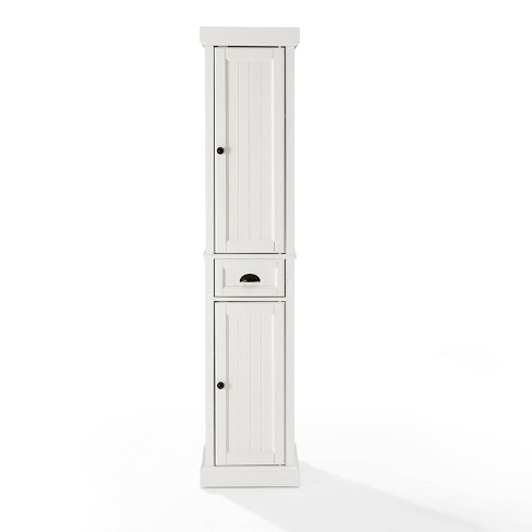 Somerset Home Linen Cabinet Narrow Freestanding Storage (White)