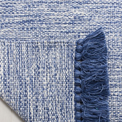 Coastal Breeze Blue Hand-Woven Cotton 8' x 10' Area Rug