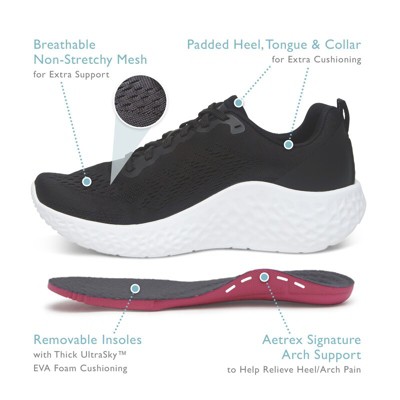 Женские кроссовки AETREX Women's Arch Support Sneakers Danika White Size 7.5-8 — фото 4
