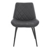 Armen Living,Loralie Gray Faux Leather and Black Metal Dining Chairs - Set of 2 - 3 of 4