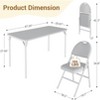 5-Piece Portable Folding Set - PU Upholstered Card Table & Chairs for Dining/Living Room/Office/Camping - 2 of 4
