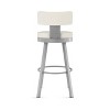 Amisco Morgan Upholstered Barstool Off-White/Gray: Faux Leather, Steel Frame, 300 lbs Capacity, 30" Seat Height - 2 of 4