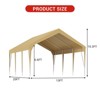 13x20Ft Heavy Duty Carport Outdoor UV Resistant Waterproof Party Tent All-Season Portable Garage Gazebo Shelter for Car,Storage Shed,Yellow - 3 of 4