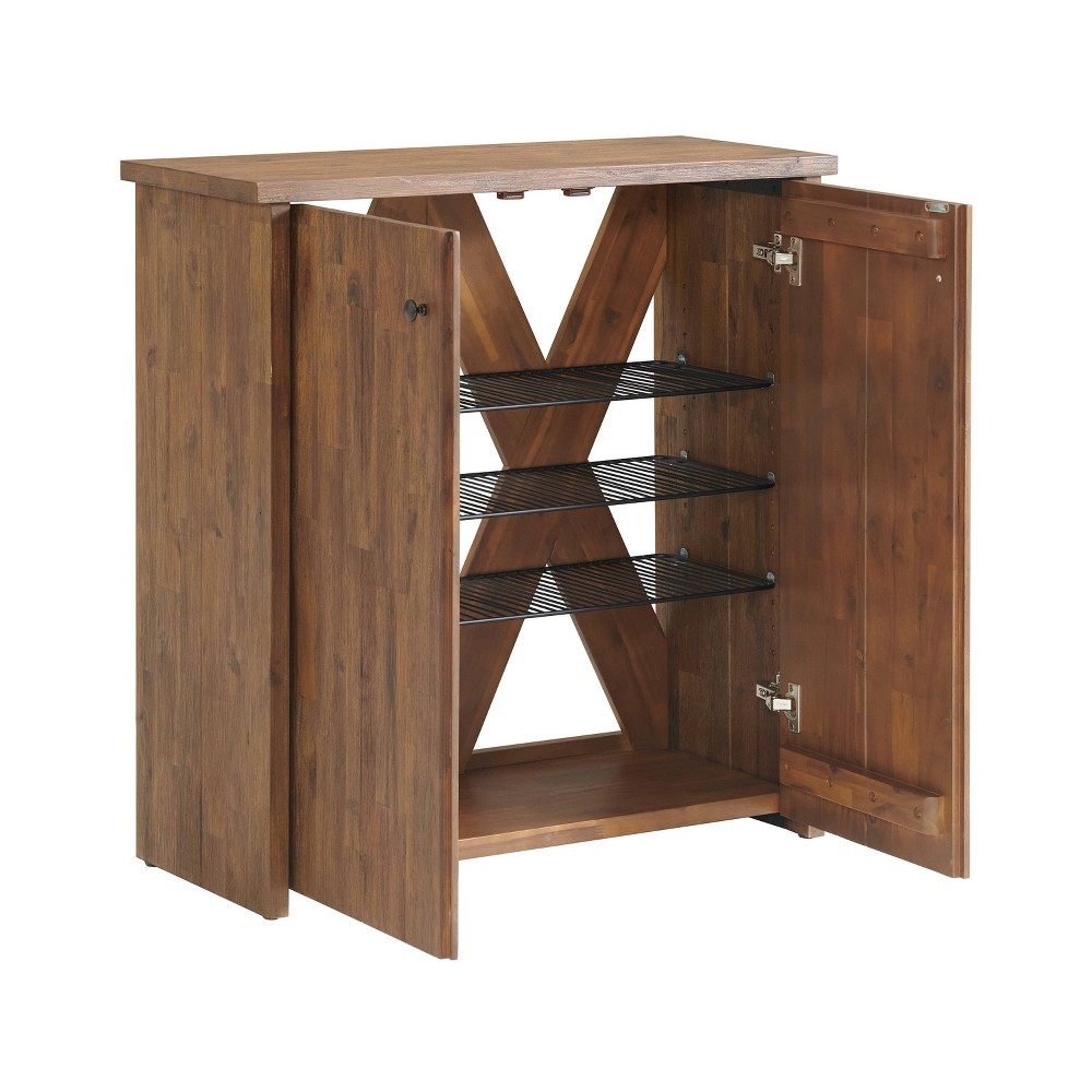 Alaterre Furniture 31" Bethel Acacia Wood Shoe Cubbie Storage Cabinet Natural: Entryway Organizer, 12-Pair Capacity