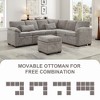 97" Chenille L-Shaped Convertible Sectional Sofa Bed with Ottoman - 4 of 4