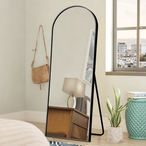 Malinda 64" X 21" Arched Free Standing Body Mirror, Metal Framed Full Length Wall Mirror, Large ...