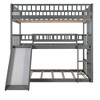 YOOCOZZ Full-Over-Full-Over-Full Triple Bed with Built-in Ladder and Slide , Triple Bunk Bed with Guardrails - 2 of 4