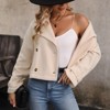 Women Casual Coat Long Sleeve Button Down Winter Jackets For Women Warm Coats White L - 3 of 4