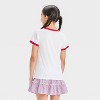 Girls' Stitch Americana Boxy Short Sleeve Graphic T-Shirt - White - 3 of 4