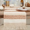 Saro Lifestyle Fringed Classic Stripe Table Runner, Beige, 16"x72" - image 3 of 3