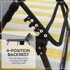 Outdoor Folding Chaise Lounge Chair with 4-Position Adjustable Backrest, Magazine Pocket, Removable Head Pillow - 4 of 4