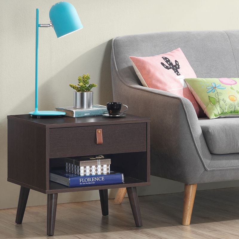 Costway Nightstand Sofa Side End Table Bedside Table Drawer Storage, 3 of 11